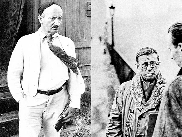 O filsofo alemo Martin Heidegge e o francs Jean-Paul Sartre