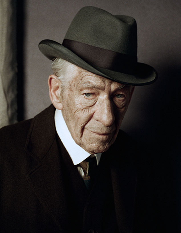 O ator Ian McKellen como Sherlock Holmes, para o filme 'Mr. Holmes