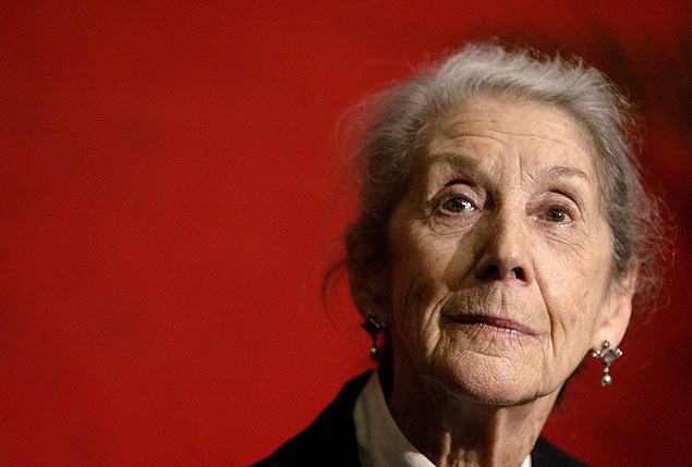 A vencedora do Prêmio Nobel Nadine Gordimer, em novembro de 2006