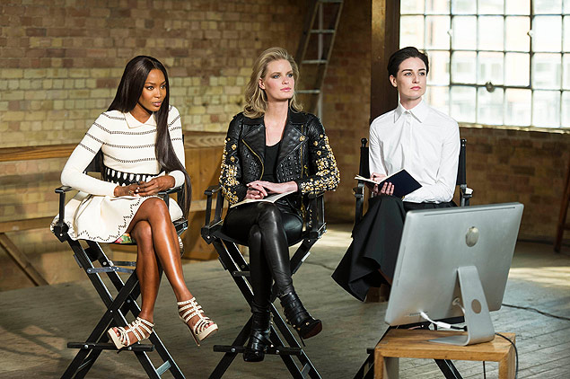 As modelos e mentoras do 'The Face', da esq. para dir.: Naomi Campbell, Caroline Winberg e Erin O'Connor