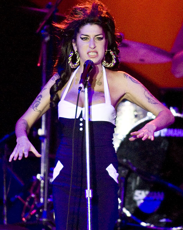 A cantora britnica Amy Winehouse faz show na Arena Anhembi em So Paulo, em janeiro de 2011