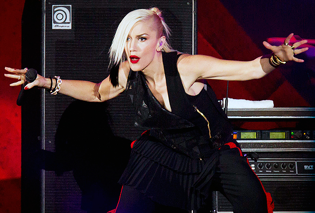 A cantora Gwen Stefani em show do No Doubt em Nova York, no Central Park, na semana passada
