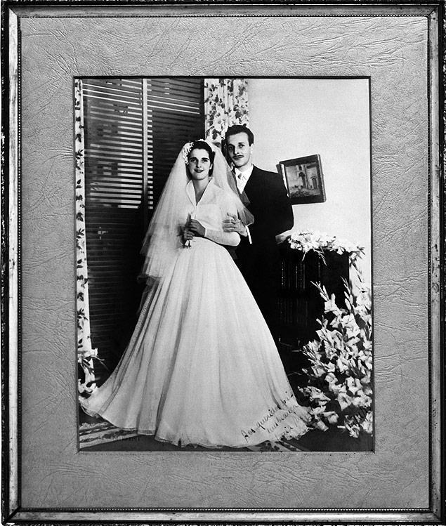 Maria Augusta e Caio em 1953, no dia do casamento