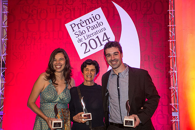 Veronica Stigger, Ana Luisa Escorel e Marcos Peres no Prmio SP de Literatura