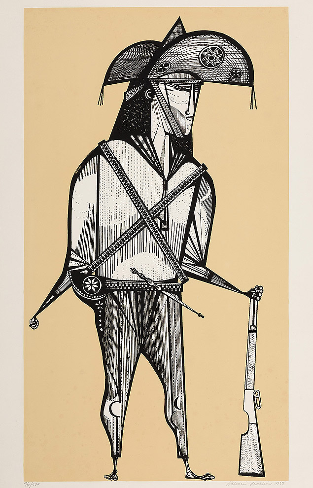 Serigrafia de Aldemir Martins, obras exoistas na mostra Gravura e Modernidade