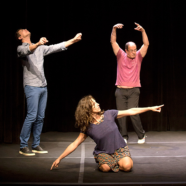 Os coregrafos Wagner Schwartz, Georgia Lengos e Luis Ferron, que participam da mostra