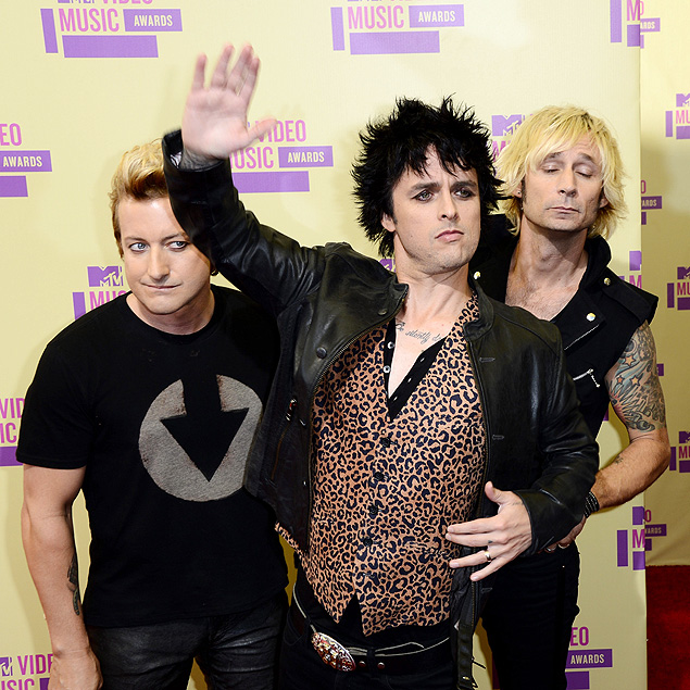A banda americana Green Day em foto de 2012