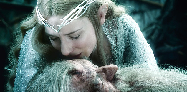 Cate Blanchett e Ian McKellen em cena de 'O Hobbit: A Batalha dos Cinco Exércitos