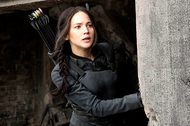Jennifer Lawrence como Katniss Everdeen em cena do filme 'Jogos Vorazes: A Esperana ---Parte 1'
