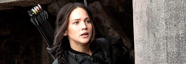 Jennifer Lawrence como Katniss Everdeen em cena do filme "Jogos Vorazes: A Esperana - Parte 1"