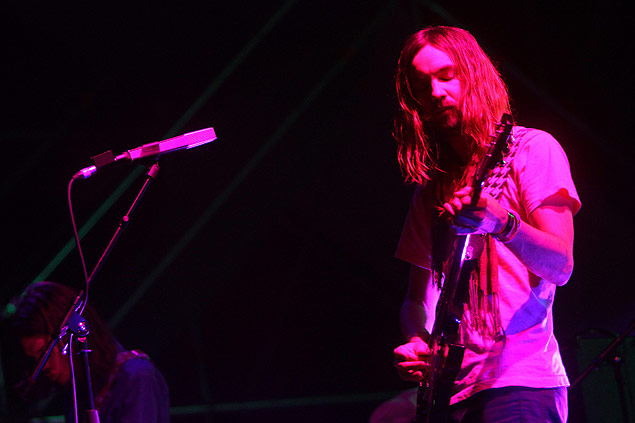 O vocalista Kevin Parker, do Tame Impala, em show em Santiago, no Chile