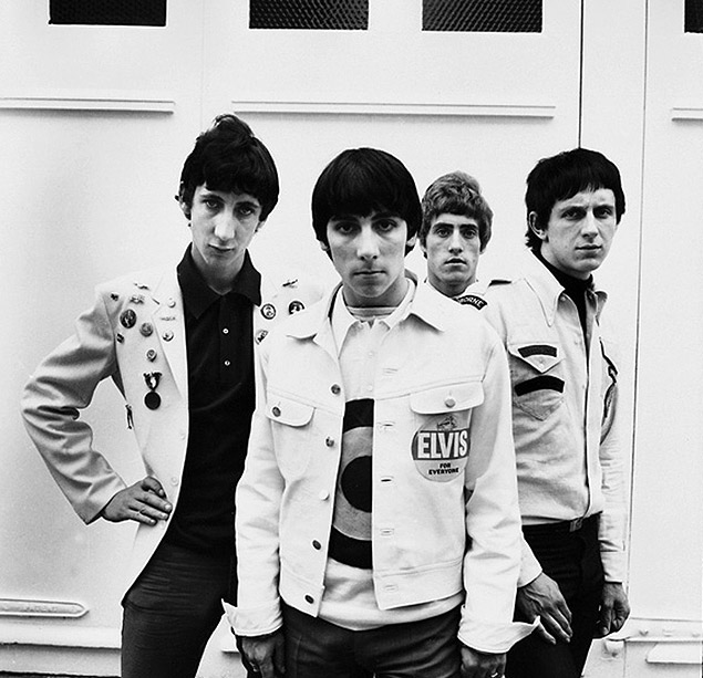 Os msicos (da esq  dir) Pete Townshend, Moon, Daltrey e Entwistle da formao da banda The Who, dos anos 1960