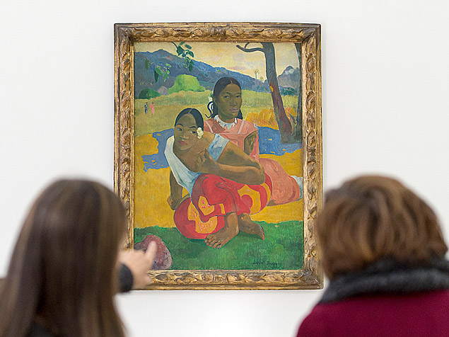 "Nafea Faa Ipoipo?" (1892), pintura a leo do francs Paul Gauguin em exposio Fondation Beyeler na Sua.