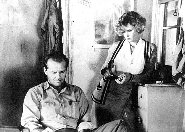 Jack Nicholson e Jessica Lange em cena do filme "O Destino Bate  Sua Porta"