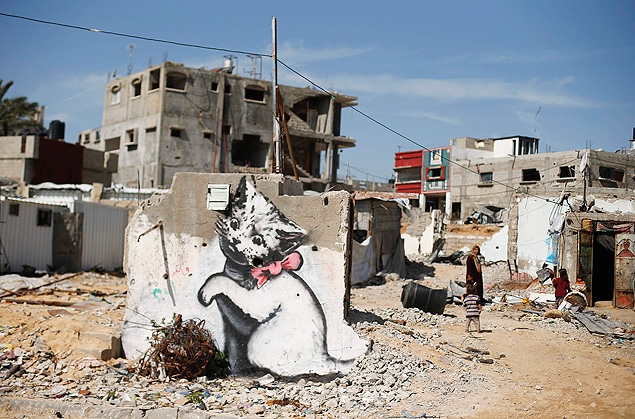 O novo mural do artista britnico Banksy