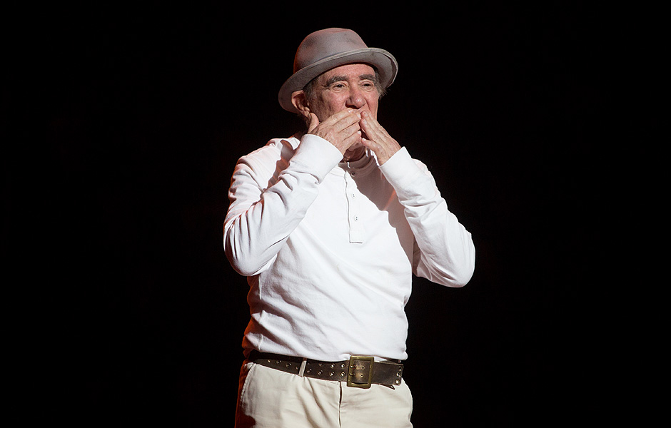 Renato Aragão durante o ensaio do musical "Saltimbancos Trapalhões"