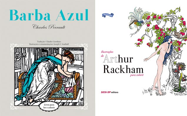 Livros para colorir da editora Sesi-SP, com ilustraes de clssicos da literatura infanto-juvenil