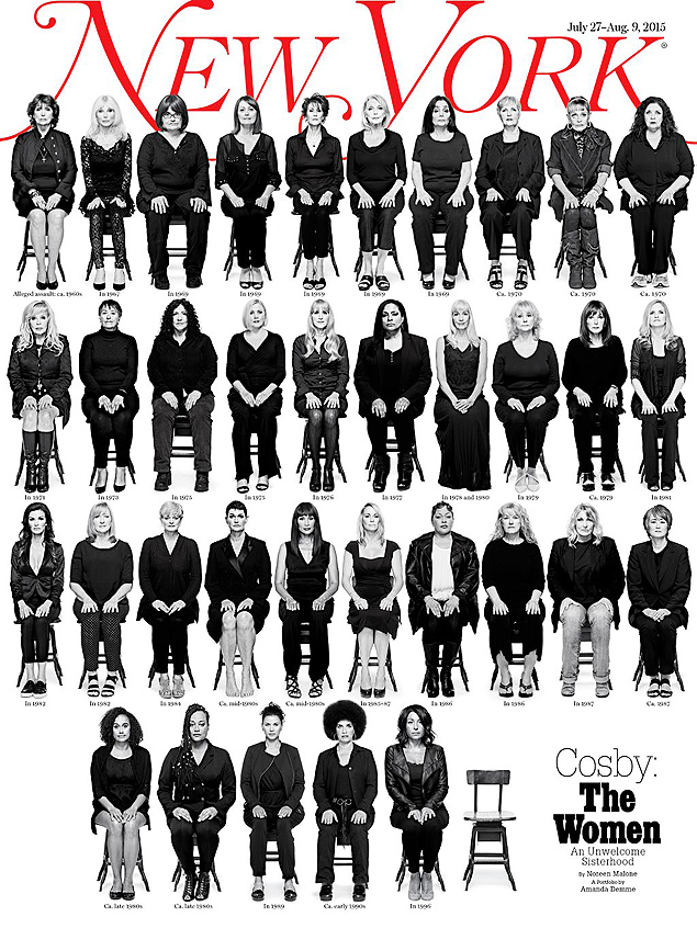 Capa da revista "New York" com reportagem sobre 35 mulheres que acusam Bill Cosby de abuso sexual