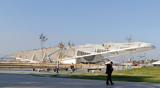 Obras do Museu do Amanhã, na Praça Mauá, centro da cidade do Rio de Janeiro. A instalação é umas das obras prometidas para as olimpíadas de 2016