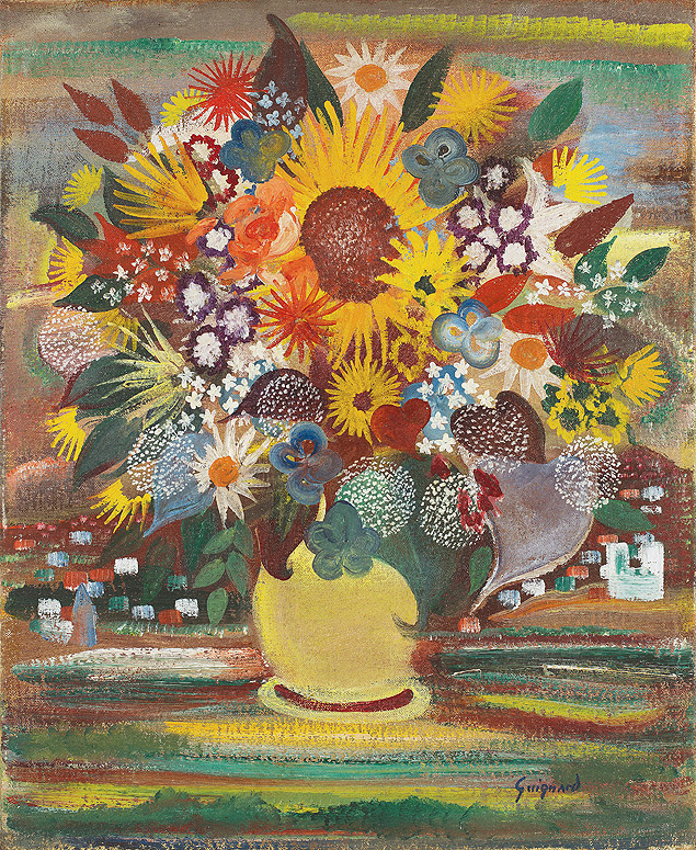 Vaso de Flores', obra de Alberto da Veiga Guignard realizada em 1930 leiloada na Bolsa de Arte 