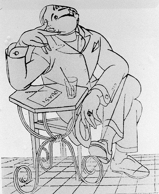 Caricatura do poeta Mrio de S-Carneiro [de.S] feita por Almada Negreiros. [FSP-Mais!-16.11.97]*** NO UTILIZAR SEM ANTES CHECAR CRDITO E LEGENDA***