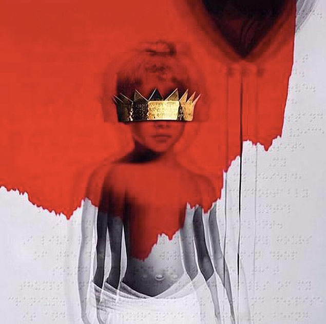 Imagem da do novo disco de Rihanna, "ANTI", exibido em galeria de arte de Los Angeles - Carol Nogueira/Folhapress)