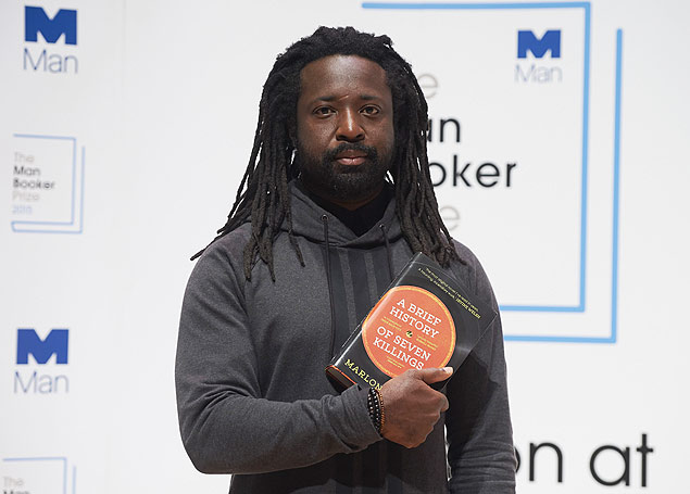 (FILES) A file photo taken on October 12, 2015, shows Jamaican author Marlon James as he poses for a photograph at a photocall in London ahead of the 2015 Man Booker Prize for Fiction. Marlon James was awarded the 2015 Man Booker Prize for Fiction for his book a 