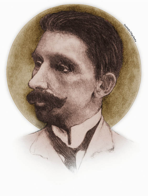 Ilustrao retrata o escritor Euclydes da Cunha