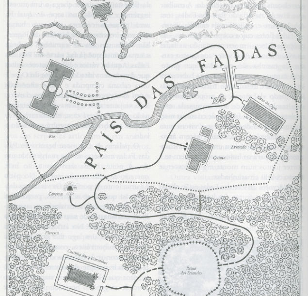 Mapa do Pas das Fadas, imagens do livro 'Dicionrio de lugares imaginrios', de Alberto Manguel