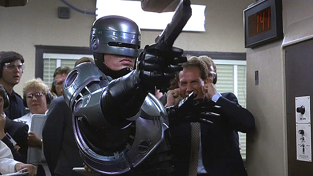 Cinema: o ator Peter Weller, em cena do filme "RoboCop" (1987), de Paul Verhoeven. (Foto: Divulgao) ***DIREITOS RESERVADOS. NO PUBLICAR SEM AUTORIZAO DO DETENTOR DOS DIREITOS AUTORAIS E DE IMAGEM***