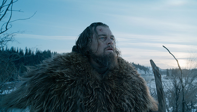 This photo provided by courtesy of Twentieth Century Fox shows, Leonardo DiCaprio as Hugh Glass, in a scene from the film, "The Revenant," directed by Alejandro Gonzalez Inarritu. The movie opens in U.S. theaters on Jan. 8, 2016. (Courtesy Twentieth Century Fox via AP) ORG XMIT: CAET195