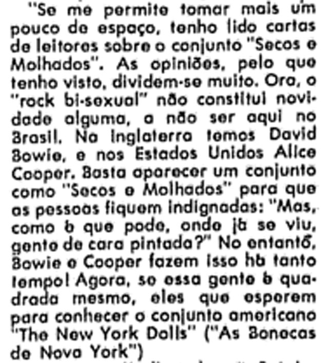 Primeira meno de David Bowie na Folha de S.Paulo