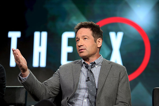 Actor David Duchovny of "The X Files" speaks during the Fox Network presentation at the Television Critics Association (TCA) winter press tour in Pasadena, California January 15, 2016. REUTERS/David McNew ORG XMIT: PAS07