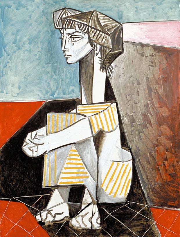 "Jacqueline de Mos Cruzadas", leo pintado em 1954 por Pablo Picasso