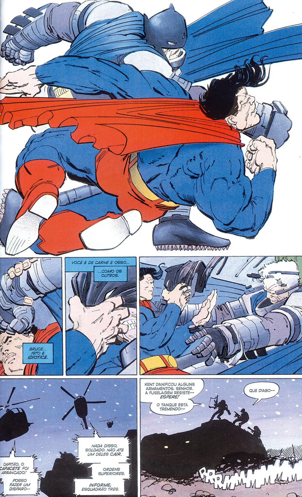ORG XMIT: 060201_0.tif Literatura: o personagem Batman briga com o Superman na histria em quadrinho 
