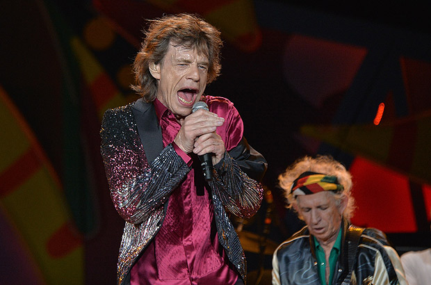 British singer and frontman of rock band The Rolling Stones Mick Jagger performs during a concert at Ciudad Deportiva in Havana, Cuba, on March 25, 2016. AFP PHOTO / YAMIL LAGE ORG XMIT: HAV211