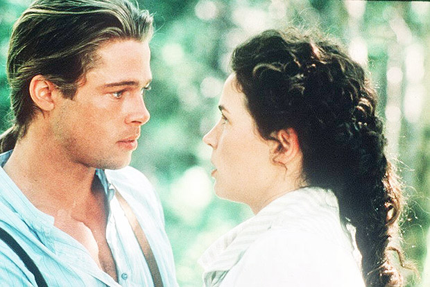Os atores Brad Pitt e Julia Ormond em cena do filme "Lendas da Paixo". [FSP-TV.Folha-09.06.96]*** NO UTILIZAR SEM ANTES CHECAR CRDITO E LEGENDA***
