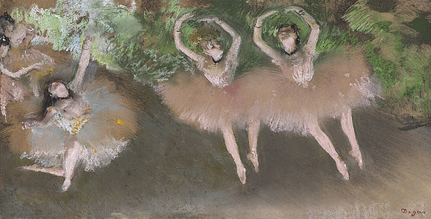 Reproduo da obra "Scene de Ballet" (1879), de Edgar Degas, pastel sobre monotipia em papel