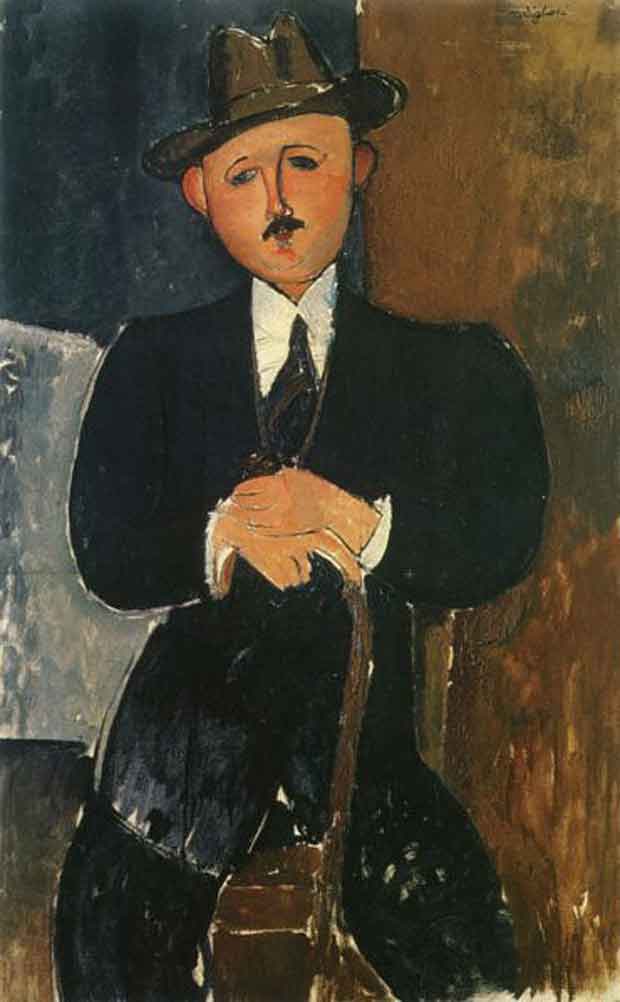"Homem Sentado com Bengala", quadro de Amedeo Modigliani
