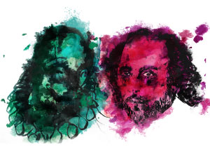 Miguel de Cervantes e William Shakespeare, em ilustrações de Daniel Varotto Couto Miguel de Cervantes e William Shakespeare, em ilustrações de Daniel Varotto Couto