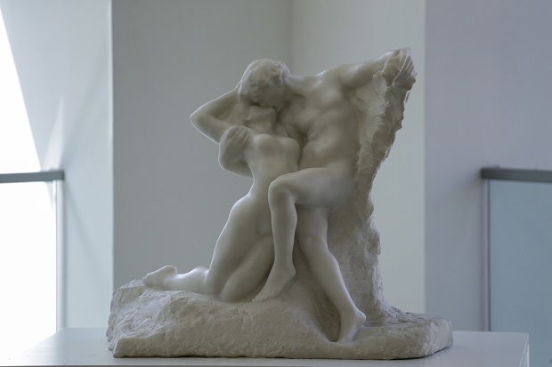 This file photo taken on April 18, 2016 shows the marble sculpture "L'eternel Printemps" by Auguste Rodin is seen at Sotheby's auction house in New York. Auguste Rodin's "Eternal springtime" marble sculpture of lovers fetched more than $20 million at auction May 9, 2016, a record for the French sculptor, at Sotheby's in New York. The work -- conceived by Rodin in 1884 and sculpted in 1901-1903 -- is just 31.5 inches wide by 26.25 inches tall (80 by 66.7 centimeters). Its $20.41 million sale price more than doubled auctioneers's expectations of at least $8 million.