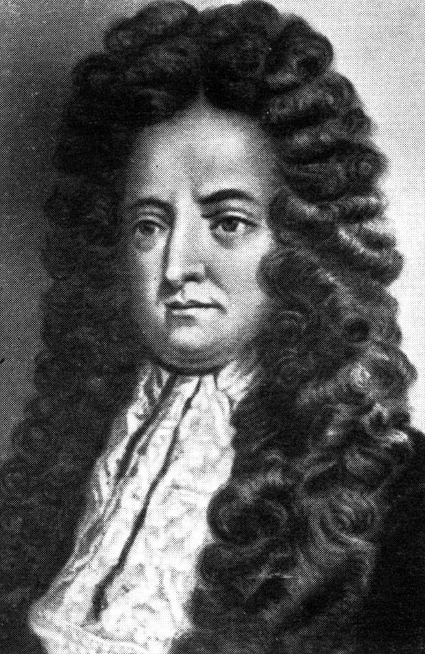 O escritor ingls Daniel Defoe (1660-1731), autor do romance 'As Aventuras de Robinson Cruso' 