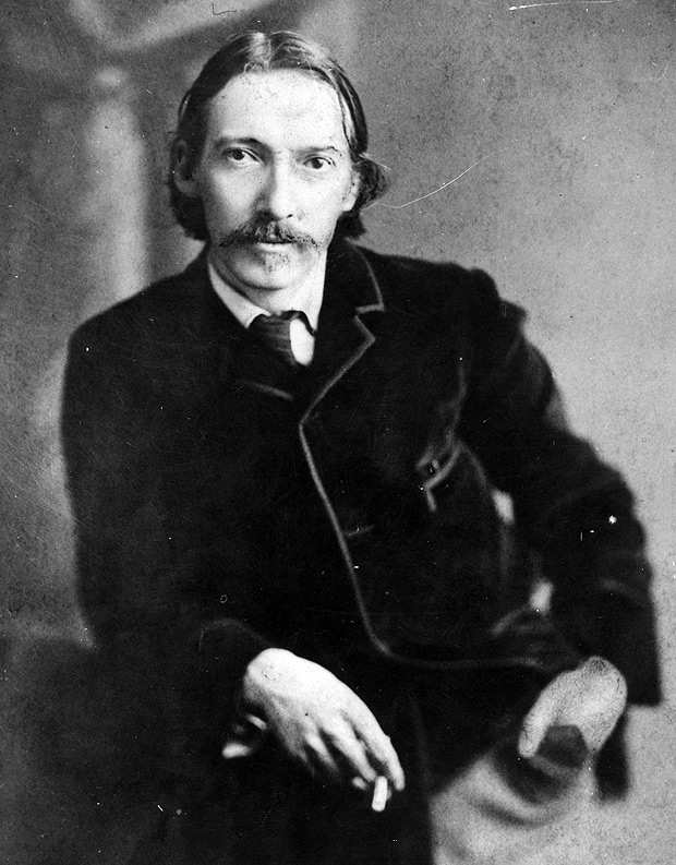 Retrato do escritor escocs Robert Louis Stevenson (1850-1894)
