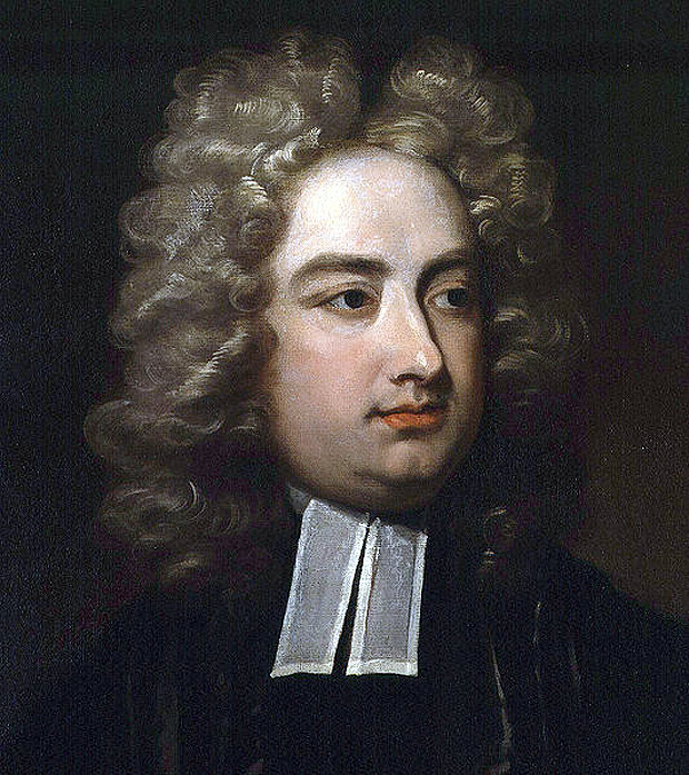 O escritor irlands Jonathan Swift, autor de "Viagens de Gulliver"