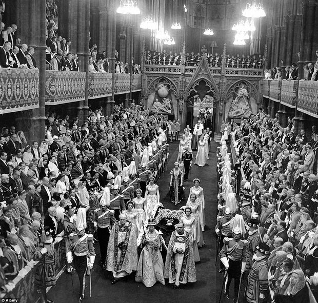 Coronation Of Queen Elizabeth II. 2 June, 1953 in Westminster Abbey. 