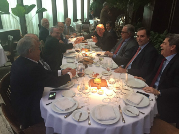 O presidente Michel Temer rene amigos advogados em um almoo no restaurante Parigi, em So Paulo