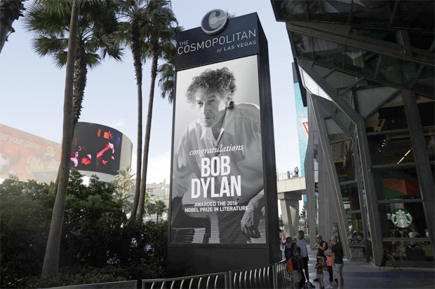Cartaz anuncia show de Bob Dylan em luxuoso cassino de Las Vegas