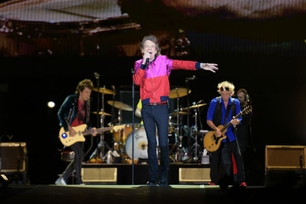 Mick Jagger of The Rolling Stones performs on weekend 2 - day 1 of the 2016 Desert Trip music festival at Empire Polo Field on Friday, Oct. 14, 2016, in Indio, Calif. (Photo by Richard Shotwell/Invision/AP) ORG XMIT: CAPS105
