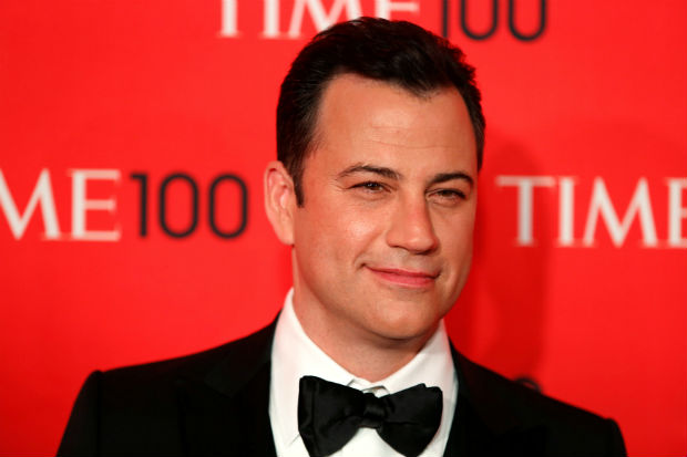 FILE PHOTO: Television host Jimmy Kimmel arrives for the Time 100 gala celebrating the magazine's naming of the 100 most influential people in the world for the past year, in New York, April 23, 2013. REUTERS/Lucas Jackson/File Photo ORG XMIT: LJJ035