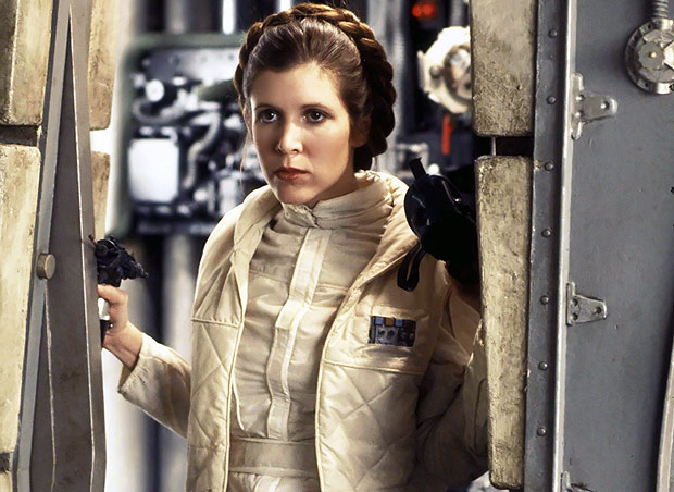 Carrie Fisher como Leia Organa em cena de "Star Wars: O Imprio Contra-ataca"